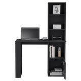 Iowa Computer Desk with 1-Cabinet and 4-Tier Bookcase B070P188864