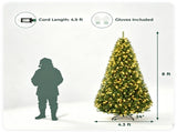 8 FT Pre-Lit Artificial Christmas Tree with 600 Dual Color LED Lights, 1605Branch Tips Hinged PVC 29599303