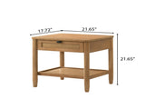 Vichy Single-Drawer Bedroom Nightstand with Shelf, Light Walnut T2574P198402