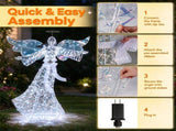 5.2 FT Pre-Lit Christmas Angel with Iridescent Robe & Wings, 230 Cold White LEDs, Metal Frame 35543106
