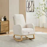 25.4"W Chair for Nursery, High Back Glider Chair with Retractable Footrest, Side Pocket, W3188P282078