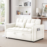 55.1-inch 3-in-1 convertible sofa bed, modern velvet double sofa Futon sofa bed with adjustable W2564P206921