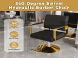 Hydraulic Salon - 360&deg Swivel Barber Stylist with Pump, Non-Tilting Hairdressing W2700P318173