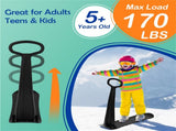 Safe Kids Snow Scooter - Raised Anti-Slip Spots, Directional Bottom, Easy Steering & Balance-Black 78128944