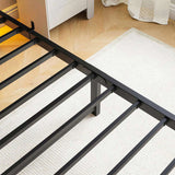 Twin Size Bed Frame Heavy Duty Platform Bed Frame with Headboard, USB Charging Station, LED Bed, No W840P209905