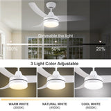 ZNTS 42 inch indoor white ceiling fan with LED light W1367P146456