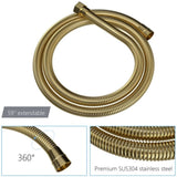 Dual Shower Head - 10 Inch Ceiling Mount Square Shower System with Rough-in Valve, Gold W124381746