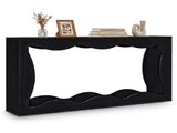 63" Narrow Console Table with Wavy Hollow Design, 2-Tier Extra Long Entryway Table with Storage 65032759
