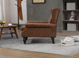 Wood Frame Armchair, Modern Accent Chair Lounge Chair with Sturdy Wood Legs for Living Room Bedroom 07199279