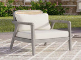 Outdoor Acacia Wood Patio Club Chair, Patio Furniture,Waterproof Thick Cushion Deep Seating for N780P171149G