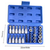 34 Piece Set of Plum Blossom Star Shaped Screwdriver Head Socket - Chrome Vanadium Steel Sleeve 66735982