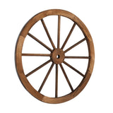 2pcs 30-Inch Old Western Style Garden Art Wall Decor Wooden Wagon Wheel Brown 29619922