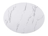 Round Dining Table for 4, 43-Inch Faux Marble Top, Mid-Century Modern Round Dining Table for Cafes, N752P245707K