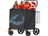 Folding Shopping Cart, Utility Trolley Grocery Cart with Removable Basket and Swivel Wheel, Black 59594303