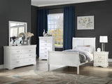 1pc White Finish Five Drawers Louis Philip Chest Solid Wood Contemporary Sleek Ample Storage B011P193097