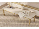 Oak Upholstered End of Bed Bench, Farmhouse Bedroom Bench Entryway Seat with Solid Wood Legs, 52 62441498