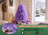 Purple Small Pre Lit 4 Foot Christmas Tree with 50 Warm White LED, Flame Retardant PVC Foliage, 45006795