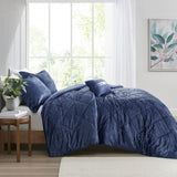 Full/Queen Velvet Comforter Set with Throw Pillow B03595890