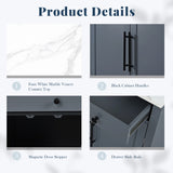 TOPMAX Modern Freestanding Kitchen Pantry,Buffet Food Storage, Coffee Bar N717P221574E