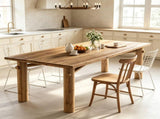 63 Inch Rectangle Dining Table, Sturdy Kitchen Table with Strong Legs 88694122