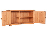 Double Doors Fir Wooden Garden Yard Shed Lockers Outdoor Storage Cabinet Unit Orange Red 38440090