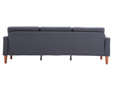 180*76*85cm Linen Solid Wood Legs Second Generation Three Seats Without Chaise Concubine Solid Wood 32817875