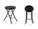 Vinyl Padded Folding Counter Stool, Black 21415537