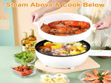 Electric Hot Pot Non-Stick Frying Pan Portable Rapid Noodles Cooker with Long Handle Steamer Spatula 92168508