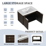 30 Inch Bathroom Vanity With Resin Sink,Soft Close Doors,Float Mounting Design W999P204951