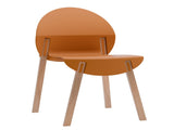 Summer - 4-Pack Tropical Orange Chairs Red Oak Wood Legs & PP Seat, Indoor Dining & Living Room W3450P322871