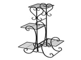 4 Potted Square Flower Metal Shelves Plant Pot Stand Decoration for Indoor Outdoor Garden Black 34517195