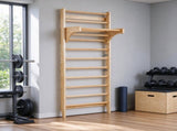 Wood Ladder Wall Gym, 10-Level Indoor Jungle Gym with Pull-Up Bar, 220lbs Loading Capacity for Kids 33471923