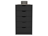 Dresser 42"H, 5 Drawers , Slim Storage Chest of Drawers, Black B097133023