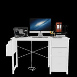 47.3"office desk with power outlet,3 drawers,Side Pocket, Study Desk Easy to Assemble,Frame W2887P239381
