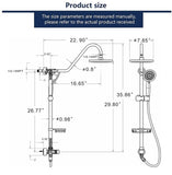 Shower System with Rain Showerhead, 5-Function Hand Shower, Adjustable Slide Bar and Soap Dish for DSAE103BN