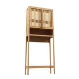 ZNTS Toilet storage rack, independent bathroom, laundry room, space saving, natural color W2207P147171