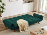 New Design Linen Sofa Furniture Adjustable Backrest Easily Assembled Recliners-GREEN 94890797