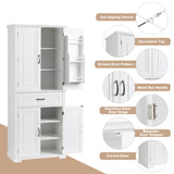 Bathroom Storage Cabinet with Doors and Drawer, Multiple Storage Space, Adjustable Shelf, White WF308204AAK