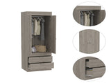 Lisboa Armoire, Rod, Double Door, Two Drawers, Metal Handles Light Gray B200P242410