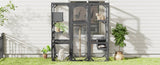 Outdoor Cat House, DIY Cat Enclosure, Cat Catio with Double Enter Doors, 62.8"L x 32.2"W x68.5"H N719P283198R