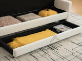 58.27" Wide Modern Upholstered Storage Bench Double Storage Space, Napped fabric Foot Stool W3189P445990