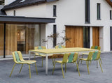 Summer - 4-Pack Modern Striped Color Block Chairs Indoor/Outdoor PP Plastic Seat & Sturdy Metal W3450P447384