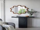 31" x 30" Wooden Accent Mirror with Unique Frame, Wall Mirror for Living Room Bedroom Entryway W2078135196