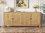 59" Brown Accent with 4 Doors, Natural Wood Buffet, Media, Console, W2295P306917