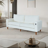White Corduroy, Modern Style Solid Color Sofa , Multi-Person Sofa, Suitable 24394192