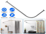 Curved Shower Rod L - Shaped Stainless Steel, Adjustable Stretchable Shower Curtain Rod for 30133873