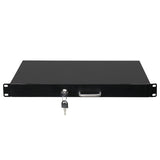 ZNTS 19" 1U Steel Plate DJ Drawer Equipment Cabinet with Keys Black 49699563