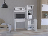 Carson Computer Desk with Hutch, Single Door Cabinet, Expansive Work Surface and 3-Tier Storage B070P188876