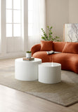 Mid Century Modern Curved Sofa, Boucle Fabric Couch for Bedroom, Office, Apartment, Orange W876102841