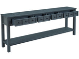 Rustic Entryway Console Table, 60" Long Sofa Table with two Different Size Drawers and Bottom Shelf 49120288